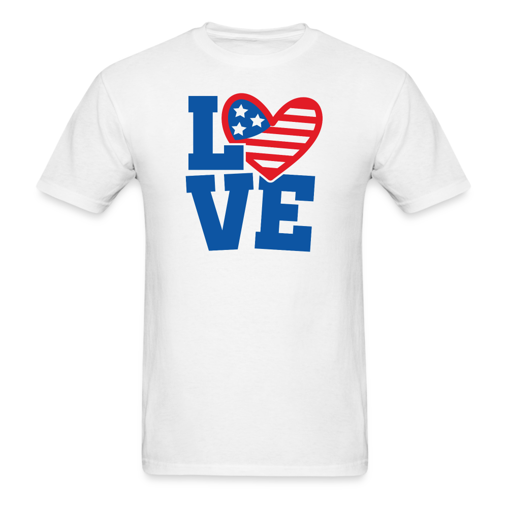 1620 1/4S Love Heart Flag PREMIUM TSHIRT - white