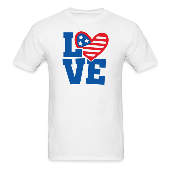 1620 1/4S Love Heart Flag PREMIUM TSHIRT - white