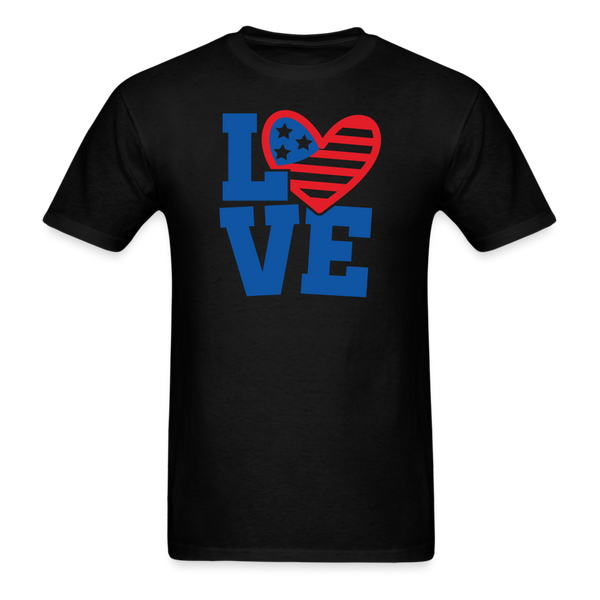 1620 1/4S Love Heart Flag PREMIUM TSHIRT - black