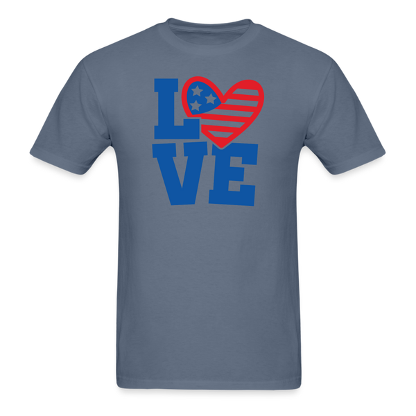 1620 1/4S Love Heart Flag PREMIUM TSHIRT - denim