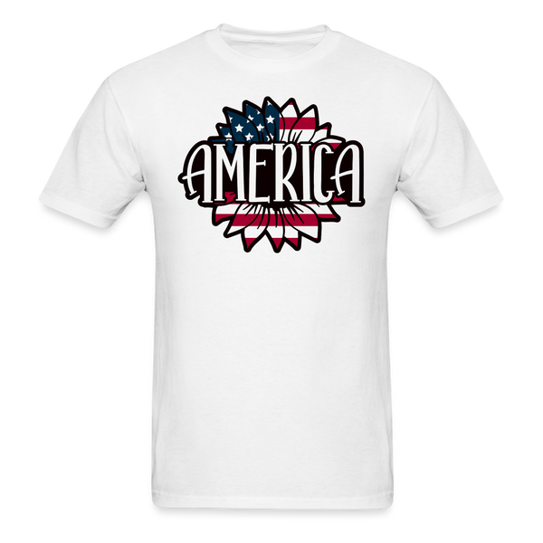 1626 1/4S Sunflower w America PREMIUM TSHIRT - white