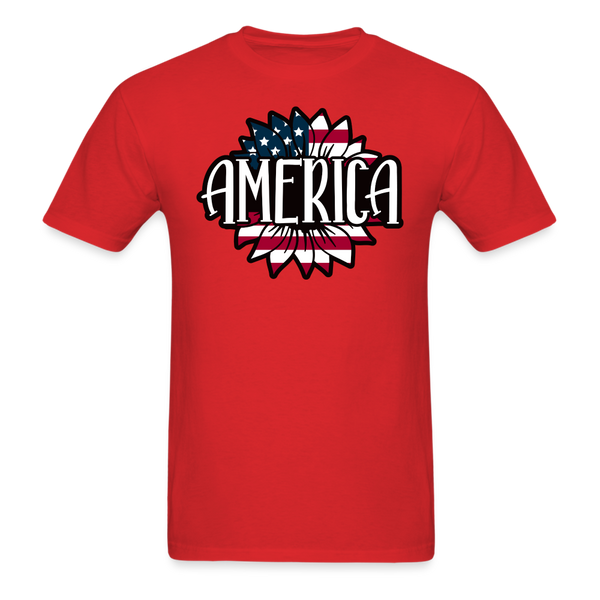 1626 1/4S Sunflower w America PREMIUM TSHIRT - red