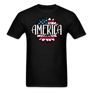 1626 1/4S Sunflower w America PREMIUM TSHIRT - black