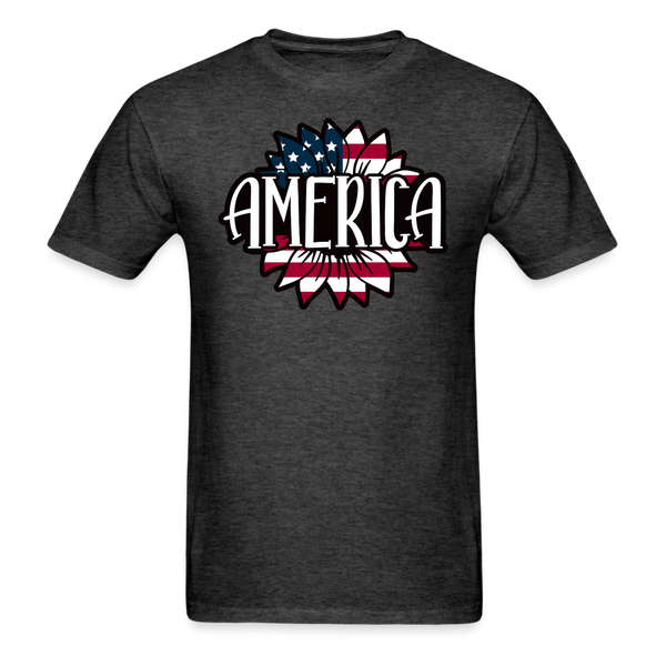 1626 1/4S Sunflower w America PREMIUM TSHIRT - heather black