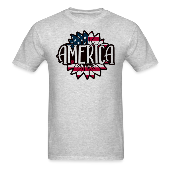 1626 1/4S Sunflower w America PREMIUM TSHIRT - heather gray