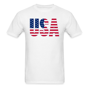 1627 1/4S USA Text Flag PREMIUM TSHIRT - white