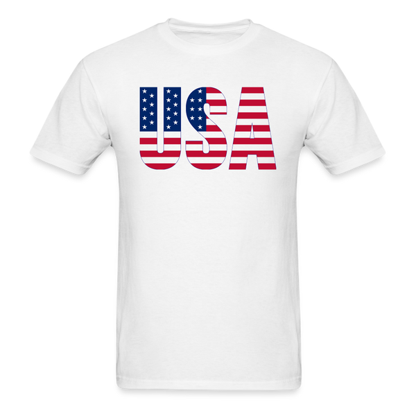 1627 1/4S USA Text Flag PREMIUM TSHIRT - white