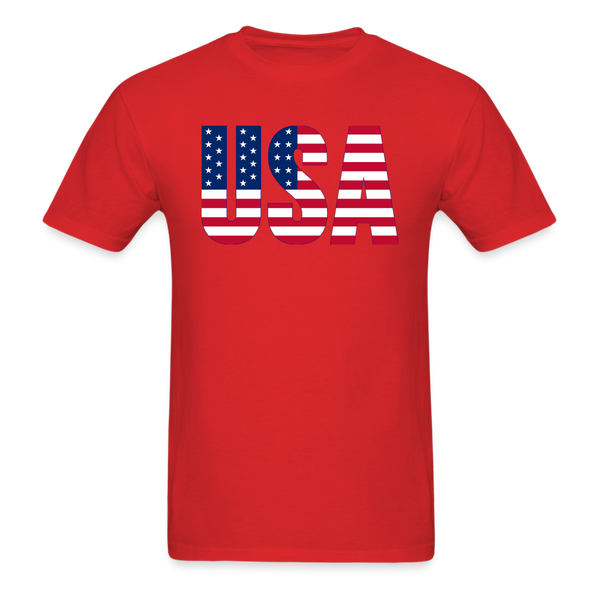 1627 1/4S USA Text Flag PREMIUM TSHIRT - red