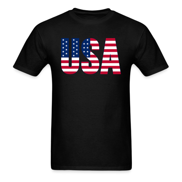 1627 1/4S USA Text Flag PREMIUM TSHIRT - black