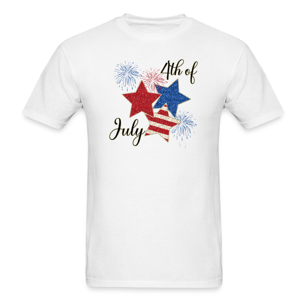 1636 1/4S 4th Of July Star Trio PREMIUM TSHIRT - white