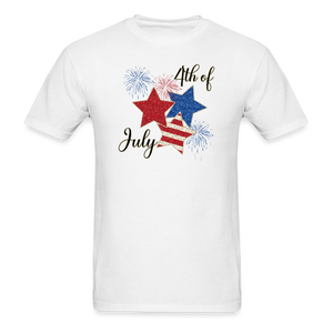 1636 1/4S 4th Of July Star Trio PREMIUM TSHIRT - white