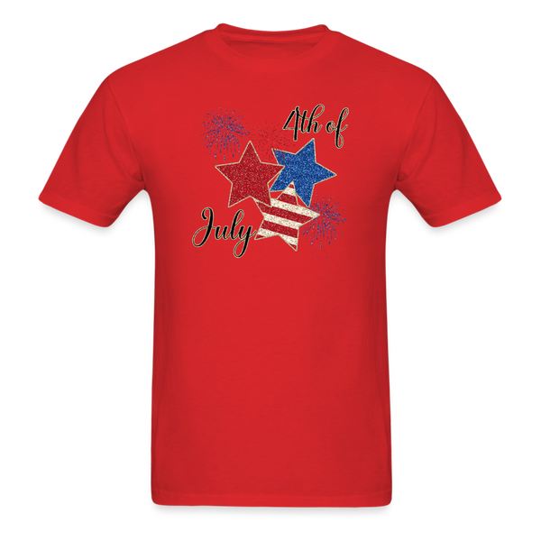 1636 1/4S 4th Of July Star Trio PREMIUM TSHIRT - red
