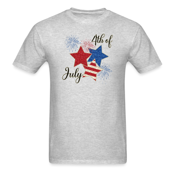1636 1/4S 4th Of July Star Trio PREMIUM TSHIRT - heather gray