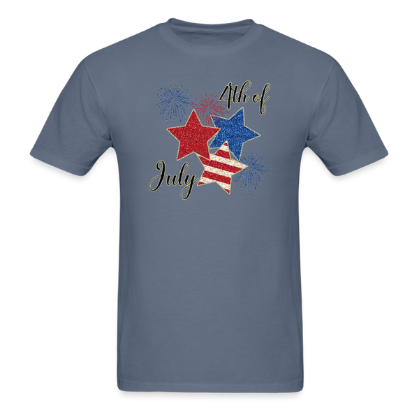 1636 1/4S 4th Of July Star Trio PREMIUM TSHIRT - denim