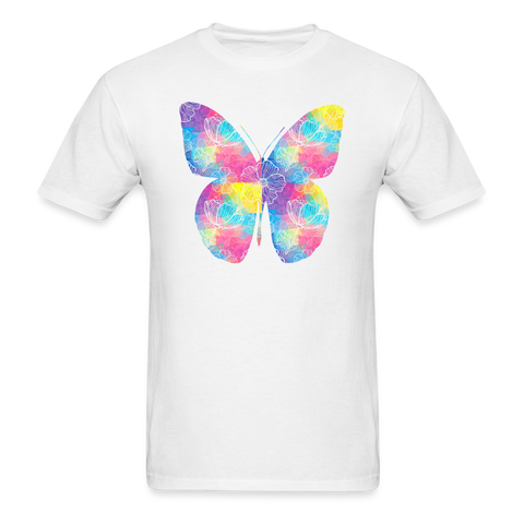 8371 1/4S Lotus Pastels Butterfly PREMIUM TSHIRT - white