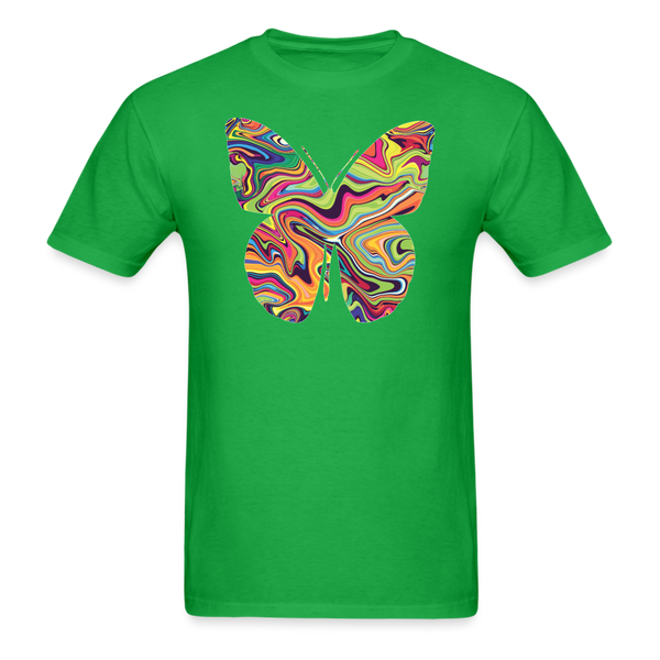 8375 1/4S Neon Fluid Art Butterfly PREMIUM TSHIRT - bright green