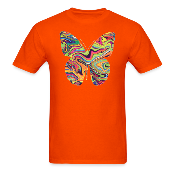 8375 1/4S Neon Fluid Art Butterfly PREMIUM TSHIRT - orange