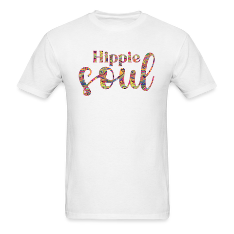 8375 1/4S Neon Fluid Art Hippie Soul PREMIUM TSHIRT - white