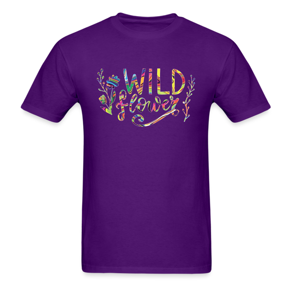 8375 1/4S Neon Fluid Art Wild Flower PREMIUM TSHIRT - purple