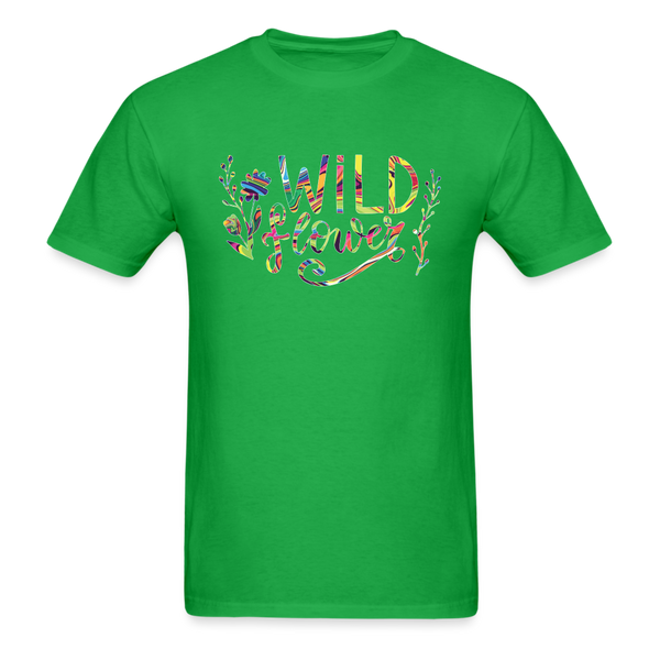 8375 1/4S Neon Fluid Art Wild Flower PREMIUM TSHIRT - bright green