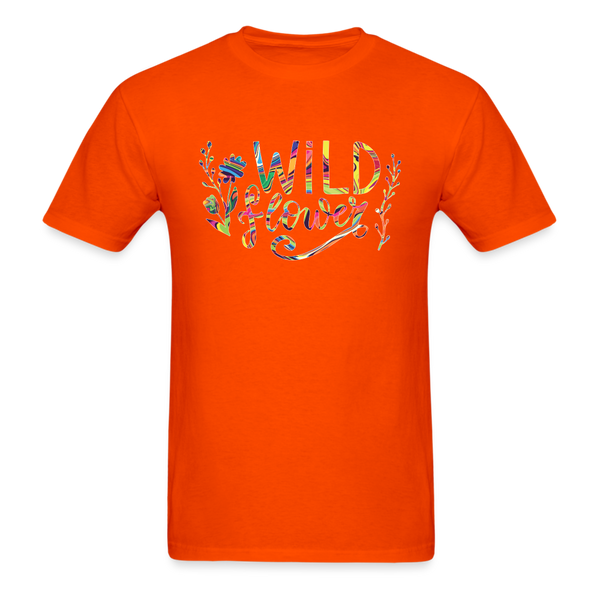 8375 1/4S Neon Fluid Art Wild Flower PREMIUM TSHIRT - orange