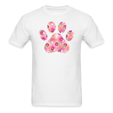 8372 1/4S Plaid Petals Paw PREMIUM TSHIRT - white