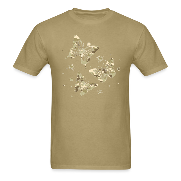 8370 1/4S Gotta Be The 100th Camo Butterfly Trio PREMIUM TSHIRT - khaki