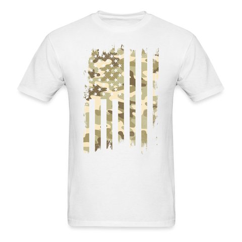 8370 1/4S Gotta Be The 100th Camo Faded Flag PREMIUM TSHIRT - white