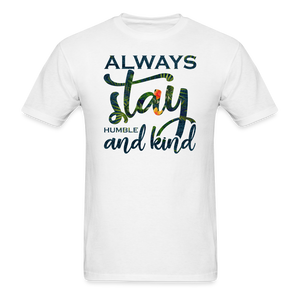 8380 1/4S Denim Look Palm Sprigs Humble And Kind PREMIUM TSHIRT - white