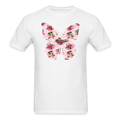 8381 1/4S Aloha Isle Butterfly PREMIUM TSHIRT - white