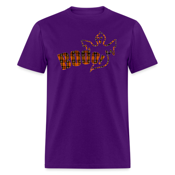 8269 1/4S Jack O Lantern Plaid Booo PREMIUM TSHIRT - purple