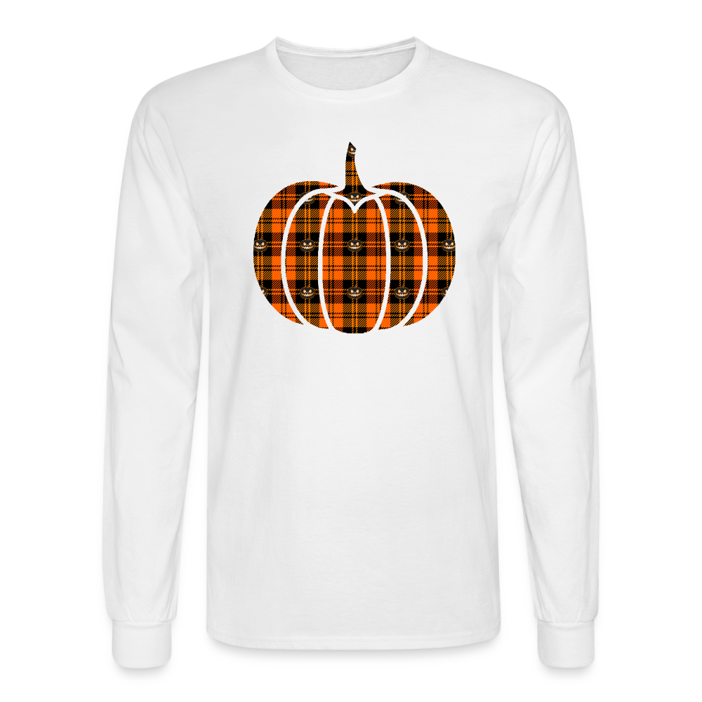 8269 4/4S Jack O Lantern Plaid Pumpkin PREMIUM TSHIRT - white