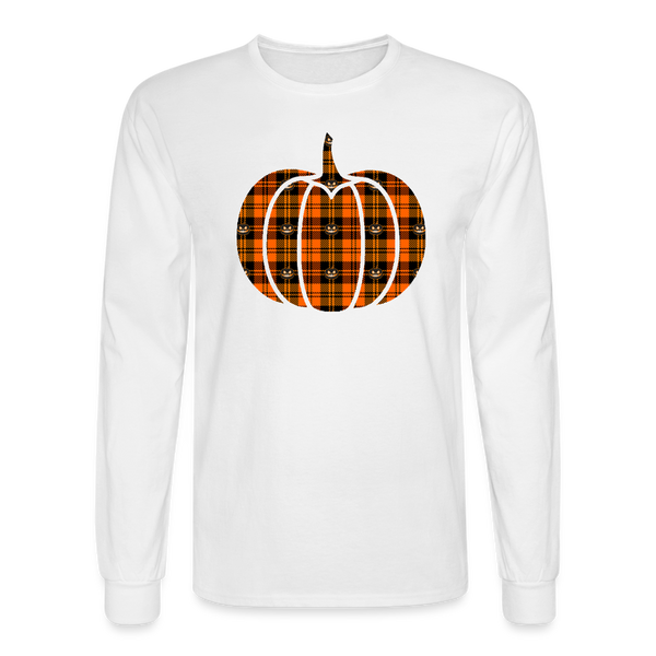 8269 4/4S Jack O Lantern Plaid Pumpkin PREMIUM TSHIRT - white