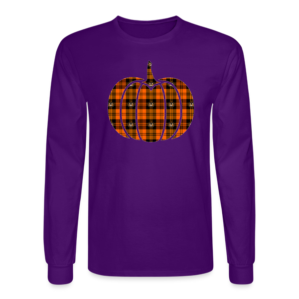 8269 4/4S Jack O Lantern Plaid Pumpkin PREMIUM TSHIRT - purple