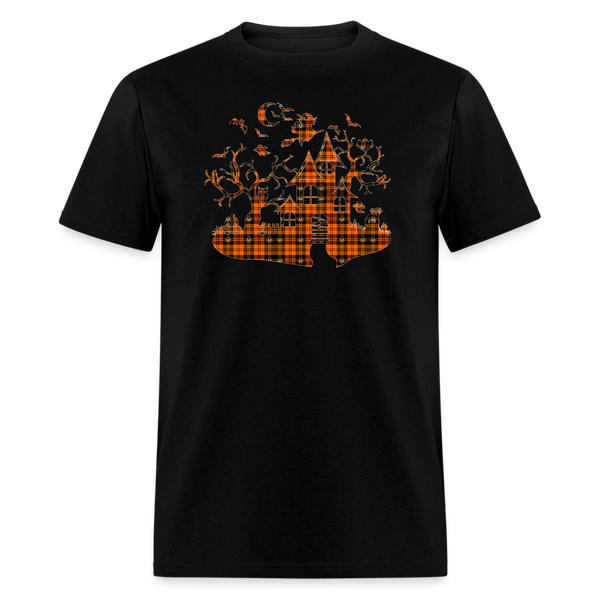 8269 1/4S Jack O Lantern Plaid Haunted Mansion PREMIUM TSHIRT - black