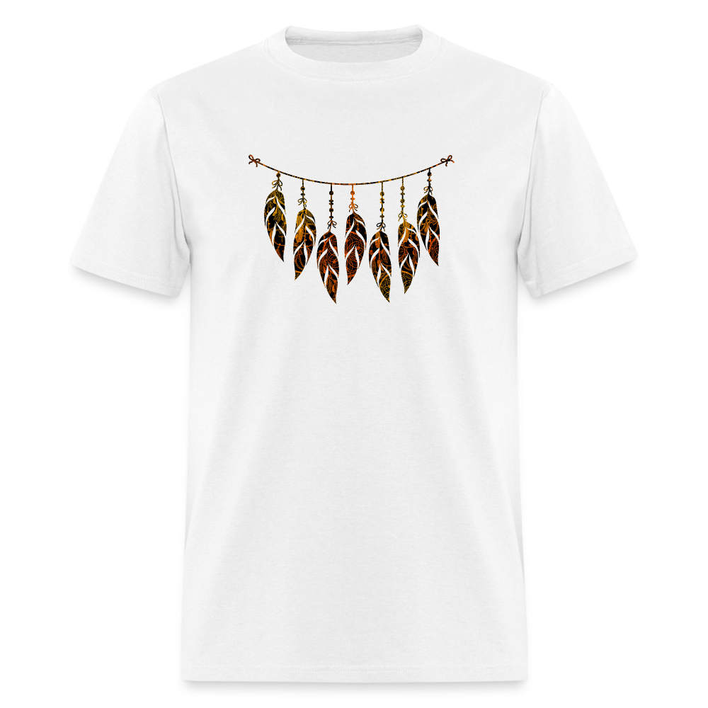 8268 1/4S Indian Summer Dreams Feather Garland PREMIUM TSHIRT - white