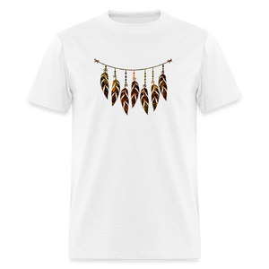 8268 1/4S Indian Summer Dreams Feather Garland PREMIUM TSHIRT - white