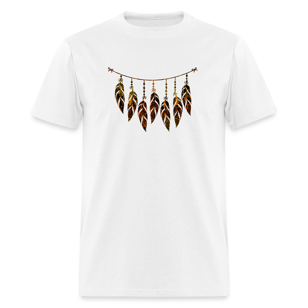 8268 1/4S Indian Summer Dreams Feather Garland PREMIUM TSHIRT - white