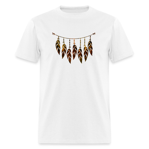 8268 1/4S Indian Summer Dreams Feather Garland PREMIUM TSHIRT - white