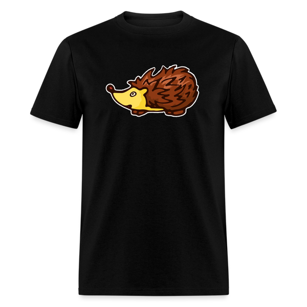 8286 1/4S Eat Drink & Be Comfy HedgeHog Image PREMIUM TSHIRT - black