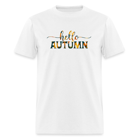 8286 1/4S Eat Drink & Be Comfy Hello Autumn PREMIUM TSHIRT - white