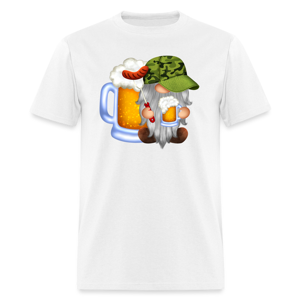 5051 1/4S Hot Dog Beer Gnome PREMIUM TSHIRT - white