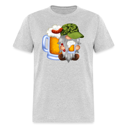 5051 1/4S Hot Dog Beer Gnome PREMIUM TSHIRT - heather gray