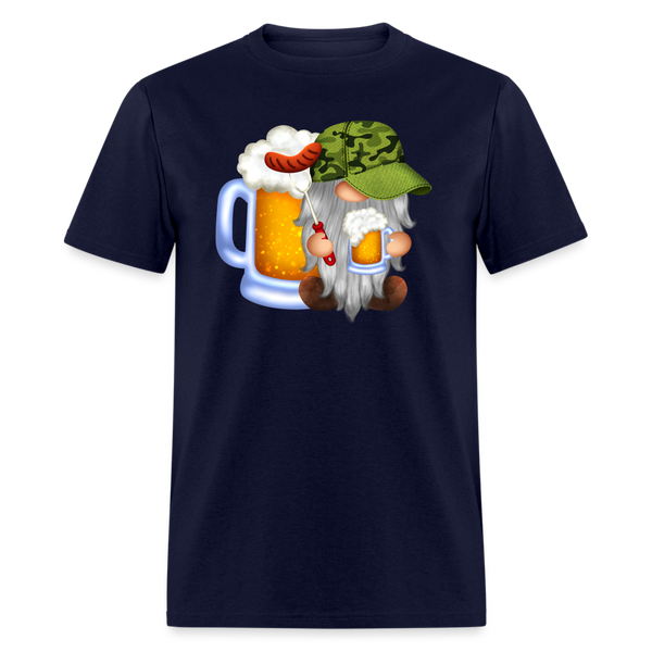 5051 1/4S Hot Dog Beer Gnome PREMIUM TSHIRT - navy