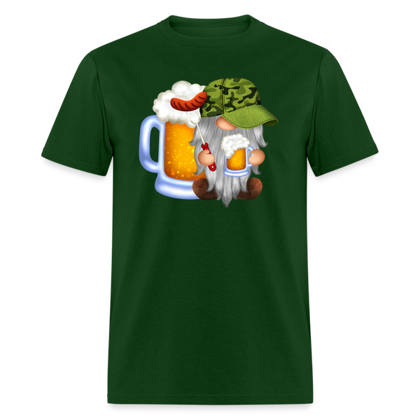 5051 1/4S Hot Dog Beer Gnome PREMIUM TSHIRT - forest green