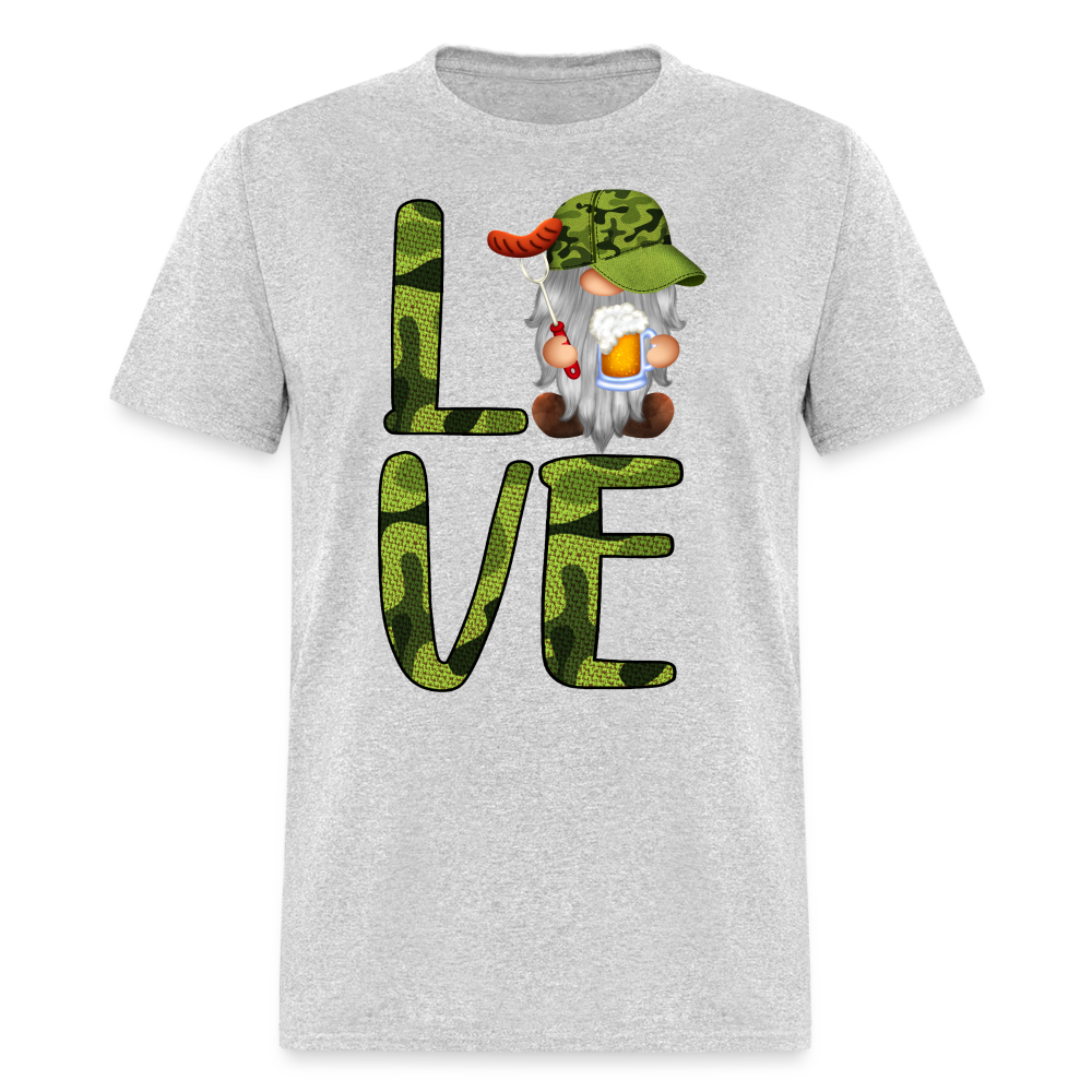 5057 1/4S LOVE Beer & Dogs Gnome PREMIUM TSHIRT - heather gray