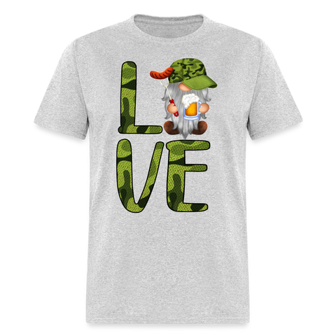 5057 1/4S LOVE Beer & Dogs Gnome PREMIUM TSHIRT - heather gray