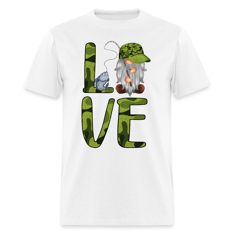 5058 1/4S Love Fishing Gnome PREMIUM TSHIRT - white