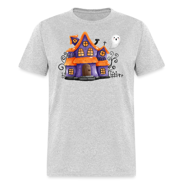 5065 1/4S Spooky House PREMIUM TSHIRT - heather gray