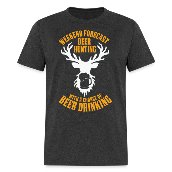 5068 1/4S Weekend Forecast Deer Hunting PREMIUM TSHIRT - heather black